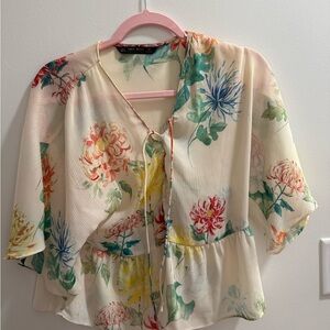 Floral Cream Women's Top
